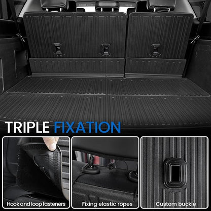Cargo Mat for Ford Expedition Max 2018-2024 7/8 Seats Accessories | Cargo Liner & Rear Seat Back Protector, All Weather TPE, Non Slip & Odorless & Scratch Proof, Quick Clean - Image 4
