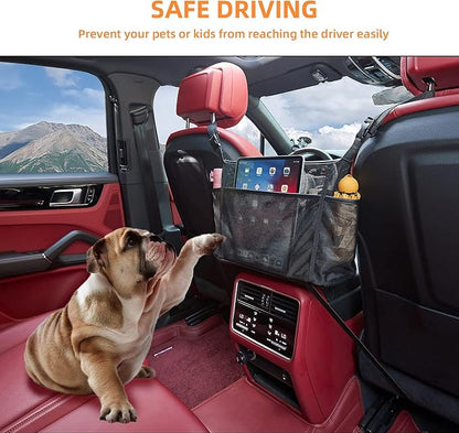 WLLWOO Car Net Pocket Organizer Purse Holder Console Front Seat Storage | Multi Pocket Car Seat Organize Bag Handbag Holder Between Seats Back Barrier - Image 5