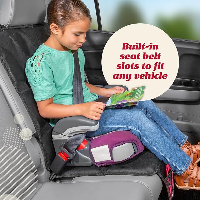 Lusso Gear Car Seat Protector for Baby Car Seat - Thick Padding - Seat Protector Under Baby Car Seat with 2 Mesh Storage Pockets - Black Waterproof Baby Car Seat Protector - Non-Slip Padded Backing - Image 8