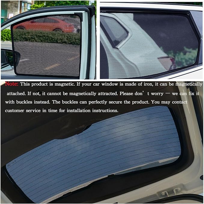 Car Magnetic Sun Protection Curtain 5PCS Suitable for Audi A6 2019 2020 2021 2022 2023 2024 UV Protection, Insect Screen, Rear Passenger Side Window Visor - Image 7