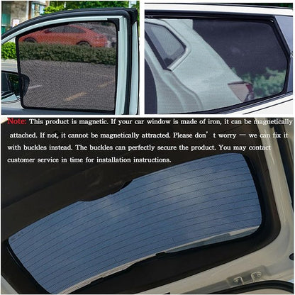 Car Magnetic Sun Protection Curtain 5PCS Suitable for Audi A6 2019 2020 2021 2022 2023 2024 UV Protection, Insect Screen, Rear Passenger Side Window Visor - Image 7