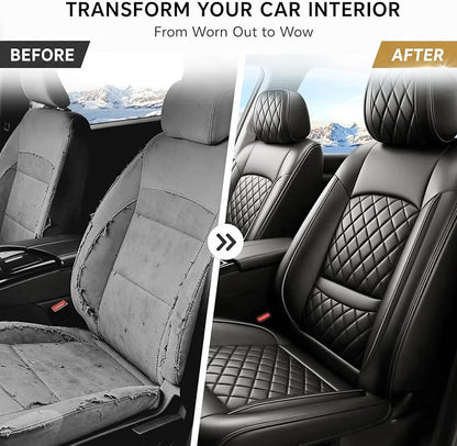 for GMC Canyon 2015-2025 2026 Car Seat Covers, Full Set, Black | Luxury Full Coverage Leather Seat Protectors, Waterproof Breathable, Non-Slip, Easy to Install, Airbag Compatible, All-Season - Image 4