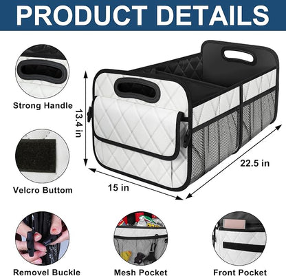 Deosk Car Trunk Organizer for SUV, Car Organizers and Storage with Reinforced Handles, Car Accessories for Women/Men 70L Waterproof Polyester Trunk Organizer(Large, Beige) - Image 3