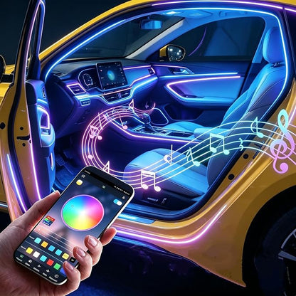 Interior Car LED Strip Lights, RGB 6 in 1 Car Ambient Lighting Kit | 16 Million Colors, Music & Mic Mode, Remote Control, Easy Installation, Plug and Play, LED Lights for Car Accessories - Image 2