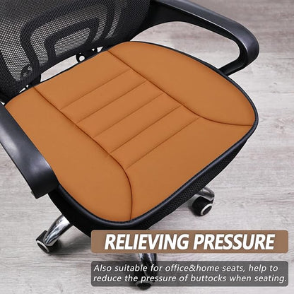 MYFAMIREA Car Seat Cushion Pad 1.2" Thick Comfort Seat Protector for Car Driver Seat Office Chair Home Use Memory Foam Seat Cushion with Non Slip Bottom, 20'' x 18.5'', Orange - Image 6
