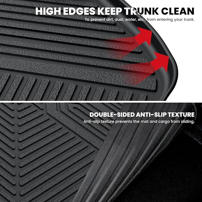 LASFIT Cargo Mat for Jeep Cherokee 2014-2018 | All Weather, TPE, Custom Fit, Trunk Seat Back Mat, Rear Backrest Protectors, Cargo Liner, Black - Image 3