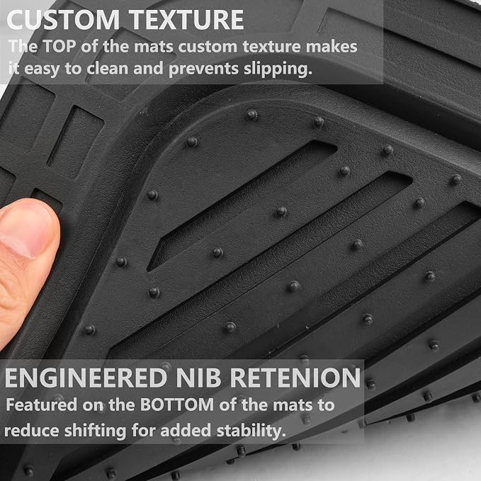 CAR PASS Heavy Duty Rubber Floor Mats 4-Piece Bling Car Mats Full Set - Universal Waterproof Floor Mats for SUV Truck, Durable All Weather Car Mats, Automotive Mats for Women Glitter Silver - Image 8