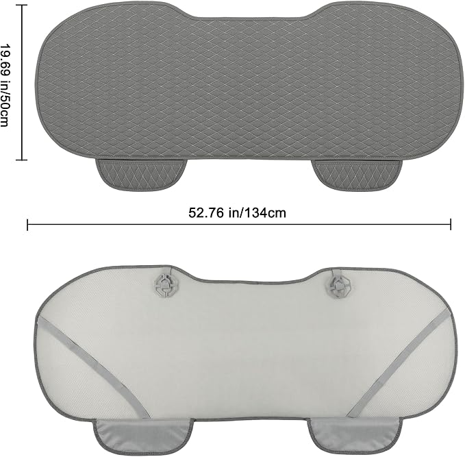West Llama Pu Leather Car Seat Bottom Covers Protectors Include 1 Rear Bench Seat Cover Universal Fit 90% Vehicles,Gray - Image 2