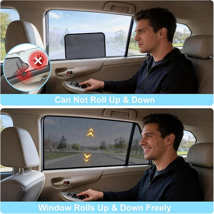 XCBTY 11-23 4Runner Window Shade for Rear Seat Windows, 2-Pack Magnetic | Blocks 99% UV to keep baby & pets cool. One-way privacy mesh allows fresh air flow. Press clip & hold 5s for maximum grip. - Image 5