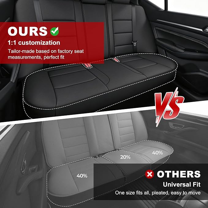 TTX LIGHTING Custom Fit for Nissan Altima Seat Covers 2019-2025 S SV SR SL | Original Pattern | Full Coverage | Faux Leather | Easy Install & Clean | Waterproof | Shield Your Car Seats | Pet-Friendly - Image 6