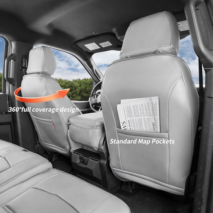 Custom Seat Covers for 2026 Subaru Forester,Rear w/No Armrest,Faux Leather | Full Set Suv Seat Cushion,Easy Installation,Factory Look,Waterproof Car Seat Protector (Grey) - Image 5