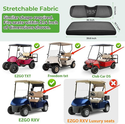 10L0L Golf Cart Seat Covers for Yamaha EZGO Club Car Seat Towel Cushion | Breathable Mesh All-Season Front/Rear Seat Blanket, UV Resistant, Cool Comfort, Machine Washable, Easy On, Great Golf Gift - Image 6