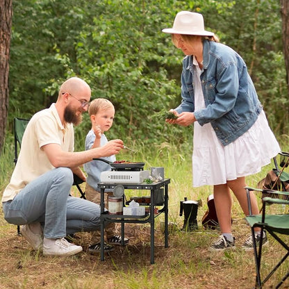 Titanker Folding Camping Table Small 2ft, Small Camp Table Portable with Side Racks & Storage Net, Folding Picnic Set, Portable Beach Table, Car Camping Essentials, Aluminum Light & Solid - Image 4