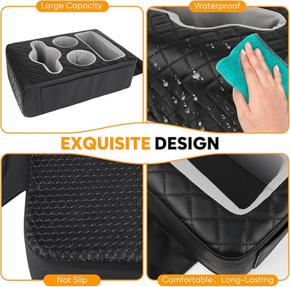 Back Seat Cup Holder for Car, Truck Bed Organizer, Car Truck Boat Organizer, Couch Cup Holder Expander Tray Holds Fit for Coffee Drink Food Snacks Remote with Side Pockets - Image 4