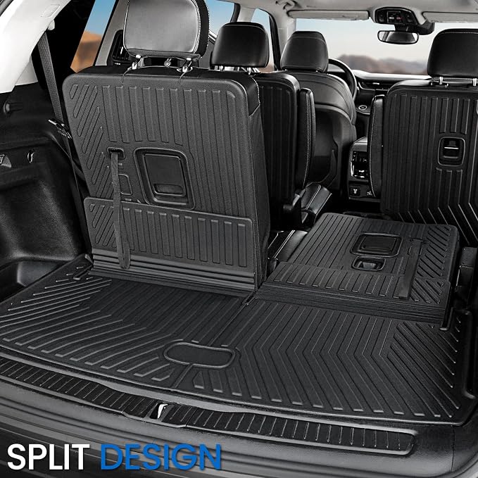 Cargo Mat for Jeep Grand Cherokee L 2021-2026 Accessories | Cargo Liner & Rear Seat Back Protector, All Weather TPE, Non Slip & Odorless & Scratch Proof, Quick Clean - Image 2