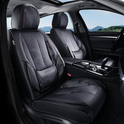 Coverado Car Seat Covers, Seat Covers for Cars, Waterproof Leather Auto Seat Protectors, Leather Car Seat Cushion, Car Interiors Accessories Universal Fit for Most Cars by COVERADOAUTO