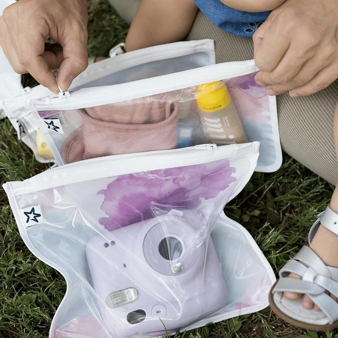 Tiny Twinkle Diaper Bag Organizing Pouches|3 Pack Mess-Proof Clear Front Travel Organizer Bags&TSA Approved Toiletry Bag Set for Baby and Mom Essentials - Image 3