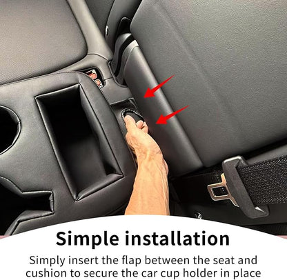 Xaido Car Back Seat Cup Holder, PU Leather Couch Sofa Bed Cup Holder | Expander Tray, Boat Tray, Organizer for Trucks, Minivans, SUVs, RVs, Vehicles, Holds Drinks, Snacks, Cell Mobile Phone - Image 6