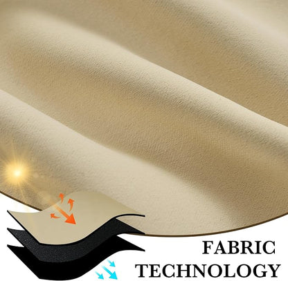 RYB HOME Bedroom Blackout Curtains 84 inches Long, 100% Blackout | Thermal Insulated, Noise Reducing, Curtains for Living Room Nursury, For Sleep, W42 x L84, Biscotti Beige - Image 7