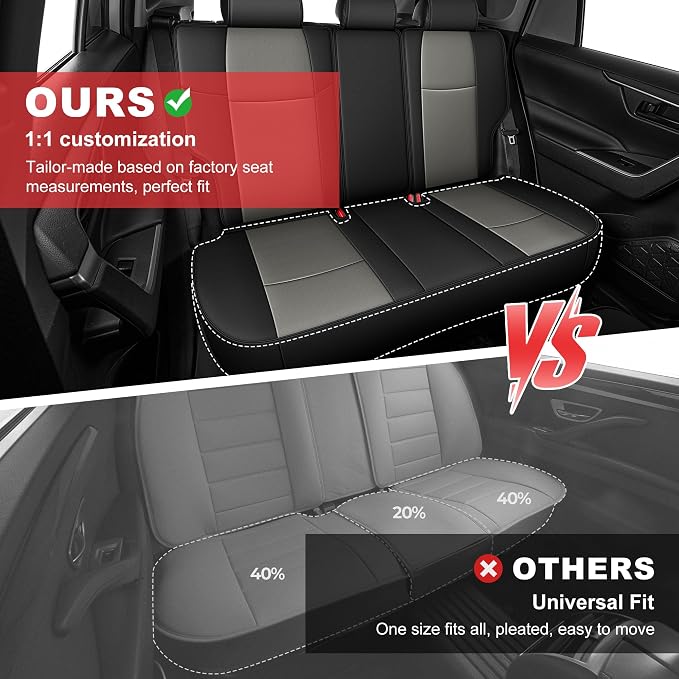 TTX LIGHTING Custom Fit for Toyota RAV4 Seat Covers 2019-2026 5-Seats | Original Seat Pattern | Full Coverage | Easy Install | Waterproof | Faux Leather | Shield Your Car Seats | All Season - Image 4