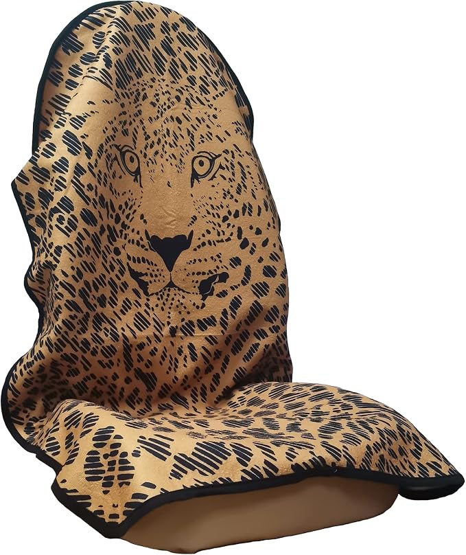 Car Seat Cover Protector Front Seats,for Gym Workout,Running,Swimming,Beach and Hiking,Waterproof Sweat Towel Bucket Seat Covers for Cars SUV Trucks (Leopard, 1Pcs) by LoyaGour
