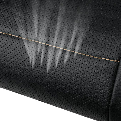 CAR PASS Universal FIT Piping Leather Car Seat Cover, for suvs,Van,Trucks,Airbag Compatible,Inside Zipper Design and Reserved Opening Holes (Full Set, Black and Beige) - Image 8