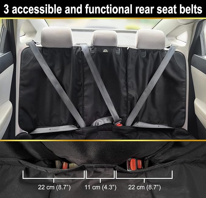 Car Seat Protector, Under Child Car Seats Cover | Waterproof, 3 Functional Rear Belts, Baby Carseat Cushion, Covers Fabric and Leather Seats | 4Pockets Non-Slip Thick Padding - Image 4