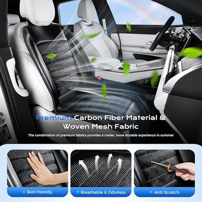 Coverado Cooling Car Seat Cushion, Ventilated Seat Cover with 2 Turbo Fans, Cooling Car Seat Covers Cooled Seat Pad Universal Fit for Most Car SUV Truck, Black - Image 3
