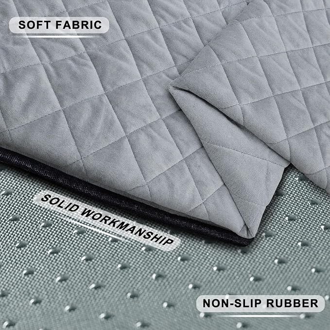 YOKYHOM Golf Cart Seat Covers, Thickened Short Plush Seat Towel Blanket with Non-Slip Backing, Soft & Heavy Duty, Fits Most 2 & 4 Passenger EZGO Yamaha Club Car, 51"x30.5", Light Gray - Image 3