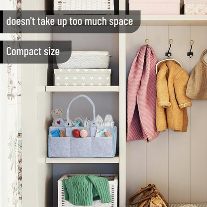 Mr. Pen- Baby Diaper Caddy Organizer, Gray, Blue Inside | Nursery Storage Bin and Car Organizer for Diapers and Baby Wipes - Image 6