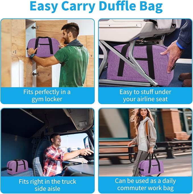 Apenze Small Gym Bag 14 inch lightweight Carry On Mini Duffel Bag for Travel Sport - Lavender Purple - Image 2