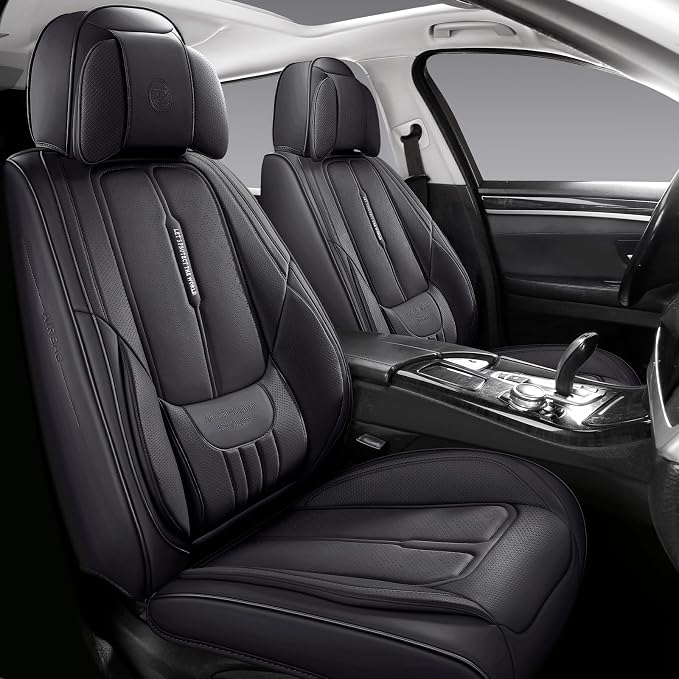 Universal Fit Premium Black Leather 5-Seats Car Seat Covers | Waterproof full-set seat protector for Cars,SUVs,Trucks,airbag-safe,wipe-clean,10-min install,all-season car seat cushion. - Image 8