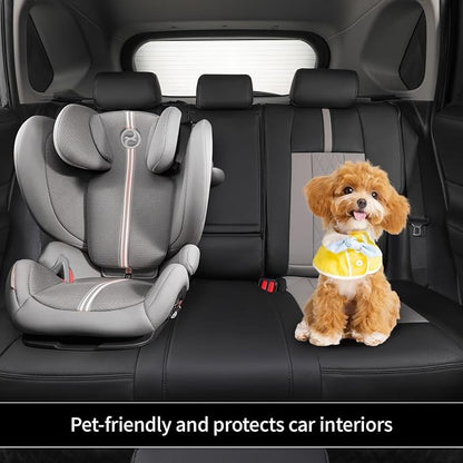 EKR Rav4 Seat Covers Custom Fit for Toyota Rav4 (Hybrid) SE/XSE 2026, Car Seat Cover Full Set for SUV,Factory-Style Upgrade, Easy-Wipe Protection,Faux Leather(Black+Light Gray) - Image 5