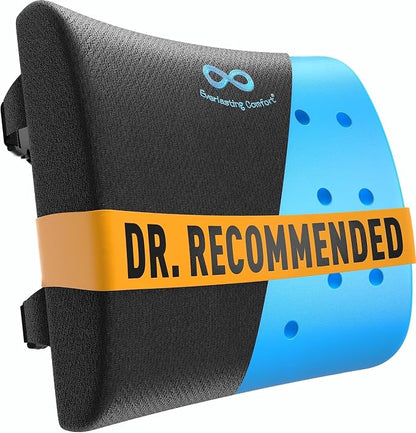 Everlasting Comfort The Original Lumbar Support Pillow for Office Chair - Improves Posture, Promotes Back Pain Relief - Superior Back Support for Gaming and Desk Chairs - Lumbar Pillow for Car, Couch by EverlastingComfort