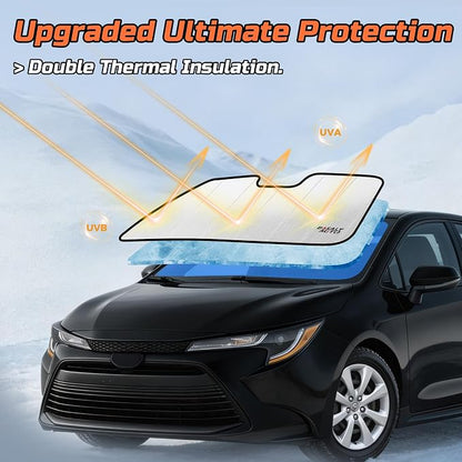 2023-2026 Accord Windshield Sun Shade Compatible for 2023-2026 Honda Accord Silver Reflective Foldable Front Sun Visor Sunshade Protector with Storage Bag Keep Interior Cool - Image 4
