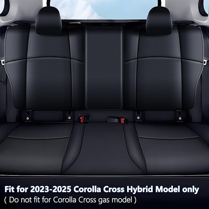 TTX LIGHTING Seat Covers for Toyota Corolla Cross 2023-2026 Hybrid Only | Custom Fit Cross SE XES Seat Covers Full Set, waterproof Faux Leather, airbag compatible, breathable comfort, Black+Grey - Image 2