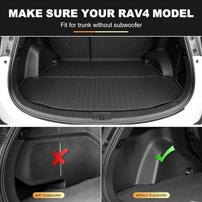 AOMSAZTO Cargo Liner for Toyota RAV4 Hybrid 2026 W/O Subwoofer (NO PHEV) | Door Sill Protector & Seat Back Mats & Cargo Mat All Weather Custom Fit Trunk Mat Door Sill Guard Full Interior Protection - Image 2