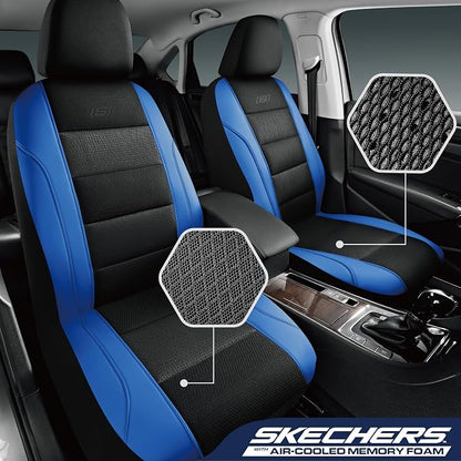Skechers Seat Covers, Air-Cooled Memory Foam Car Seat Covers Front Seats, Airbag Compatible,Universal Fit for Most Cars, SUVs, Vans and Trucks,Blue - Image 3