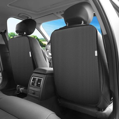 Meolsaek Kick Mats Back Seat Protector, Waterproof Oxford Seat Back Protector, Car Seat Back Protector for Kids, Back of Seat Protector for Kids Feet Car Seat (Black A -1pc) - Image 3