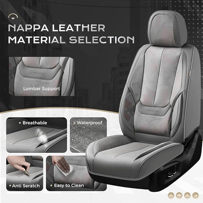 Coverado Car Seat Covers, Seat Covers for Cars, Waterproof Leather Auto Seat Protectors, Leather Car Seat Cushion, Car Interiors Accessories Universal Fit for Most Cars - Image 3