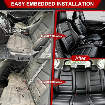 TTX LIGHTING Custom Fit Seat Covers for Mazda CX-5 2013-2016 | Faux Leather Covers with Factory-Inspired Design Waterproof Full Set for 5 Seats Full All-Weather Coverage Protection - Image 9