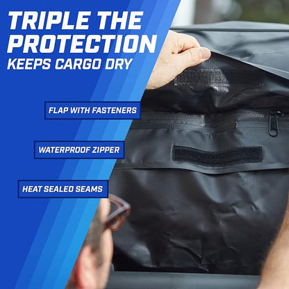 Rooftop Cargo Carrier, PI Store Waterproof Car Roof Bag with Protective Mat, Extra 16 Cubic Foot Storage Carriers for All Cars with/Without Roof Racks, Gift for Men - Image 4