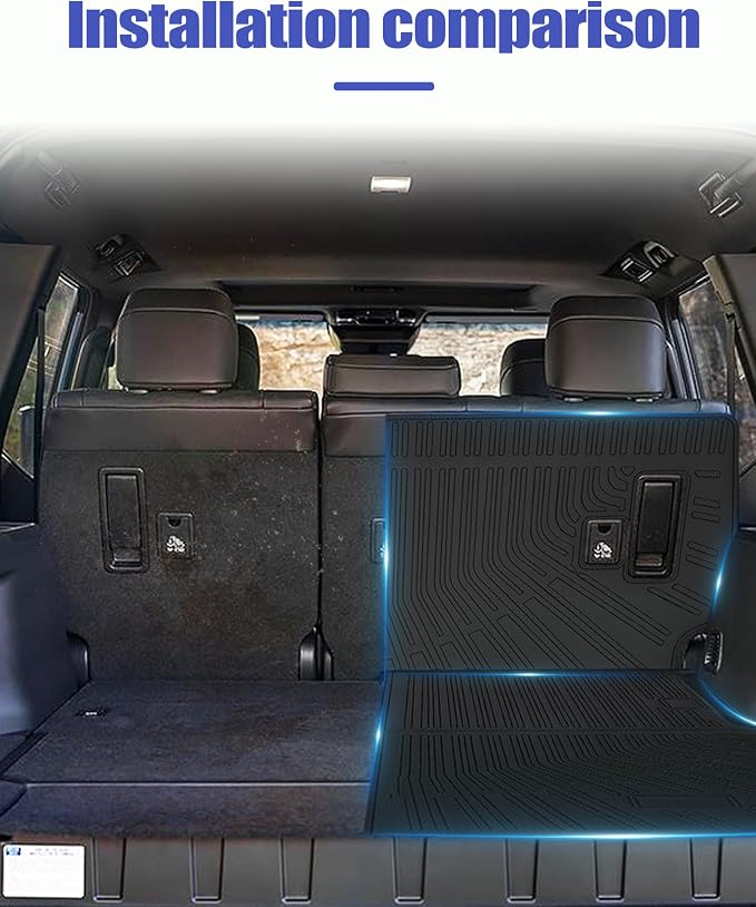 Cargo Liners Backrest Mat for Toyota Land Cruiser Prado 250 LC250 & Lexus GX550 Accessories 2024-2025 with Hook&Loop Rear Trunk Mat Rear Seat Back Cover Protector All Weather Anti-Slip Split Dog Liner - Image 2