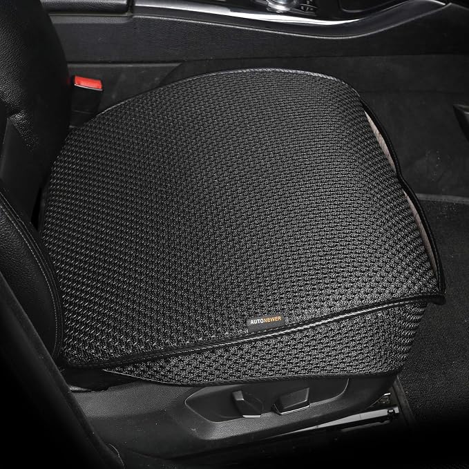 Auto Newer Breathable Universal Four Seasons Car Seat Covers, Luxury Car Seat Cushion,Protectors for Front Seat Bottoms,Compatible with 95% Vehicles(Black,1PCS) by AutoNewer