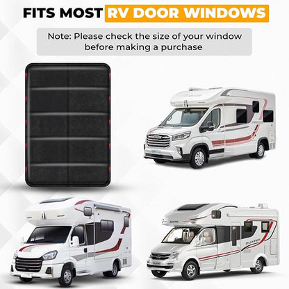 EcoNour RV Magnetic Window Shade for Side Door Foldable UV Protection Cover | Travel Trailer Window 4 Hook & Loop Waterproof Oxford Fabric | Universal RV Window Accessories | Medium (25" x 16") - Image 9
