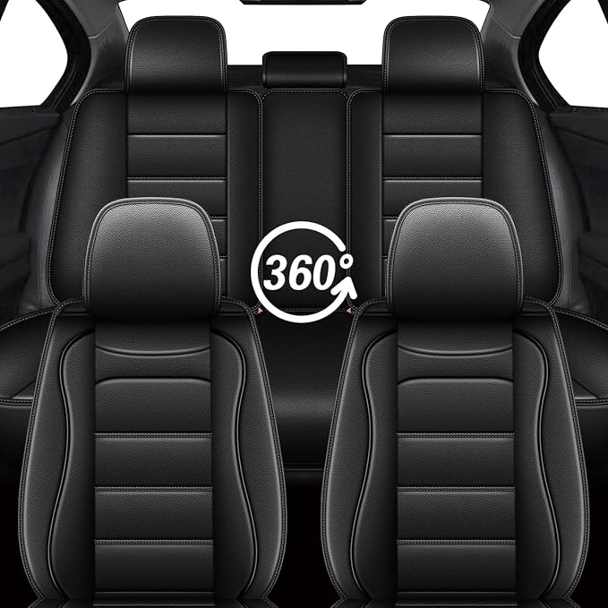 Car Seat Covers Fit for Nissan Rogue 2021-2025 2026, Custom Fit | Fit for Rogue SV/S/SL/Platinum Full Set Waterproof Leather Seat Protectors Airbag Compatible Easy to Install - Black, 5 Seats - Image 8