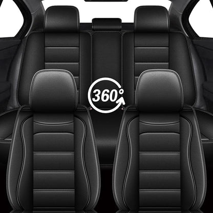 Car Seat Covers Fit for Nissan Rogue 2021-2025 2026, Custom Fit | Fit for Rogue SV/S/SL/Platinum Full Set Waterproof Leather Seat Protectors Airbag Compatible Easy to Install - Black, 5 Seats - Image 8
