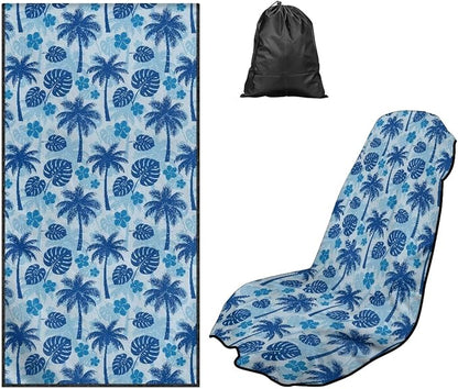 Palm Tree Print Car Seat Towel Cover Auto Front Seat Towel Cover | Sweat Seat Cover Protector with Storage Bag Hawaiian Palm Trees Print Car Interior Accessories Beach Yoga Swimming Towels by YMPUDXFI