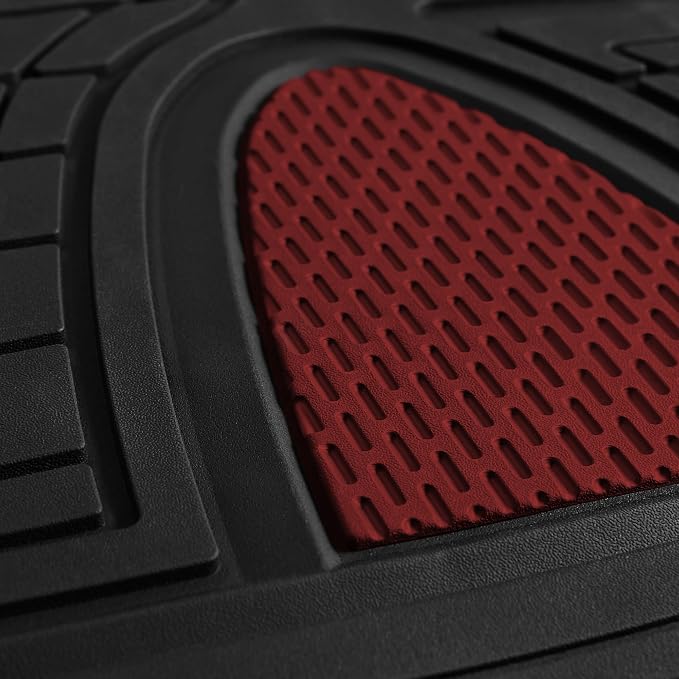 FH Group Automotive Floor Mats - Heavy-Duty Rubber Floor Mats for Cars, Universal Fit Full Set, Climaproof Floor Mats, Trimmable Floor Mats for Most Sedan, SUV, Truck Floor Mats Burgundy - Image 6