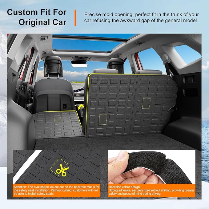 powoq Fuel&Hybrid Cargo Liner Compatible with 2023-2026 KIA Sportage Trunk Mat Cargo Mat Seat Back Protector TPE Mat (Not Fit PHEV) Replacement for 2023-2026 Kia Sportage Accessories (Backrest Mat) - Image 2